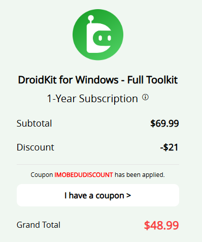 DroidKit coupon