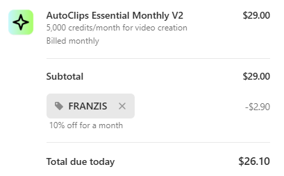 Autoclips AI coupon