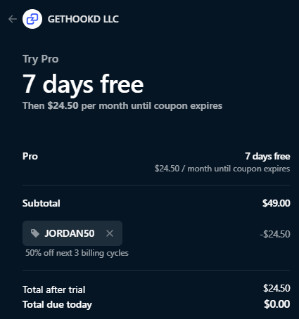 Gethookd coupon