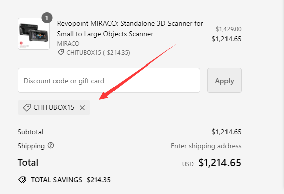 Revopoint 3D coupon