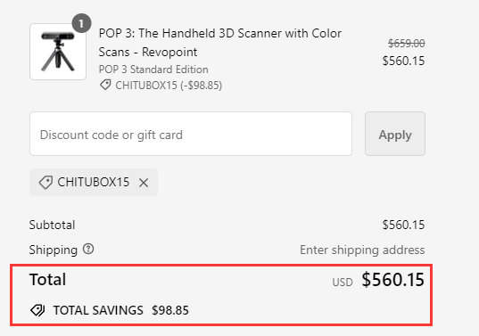 Revopoint 3D coupon