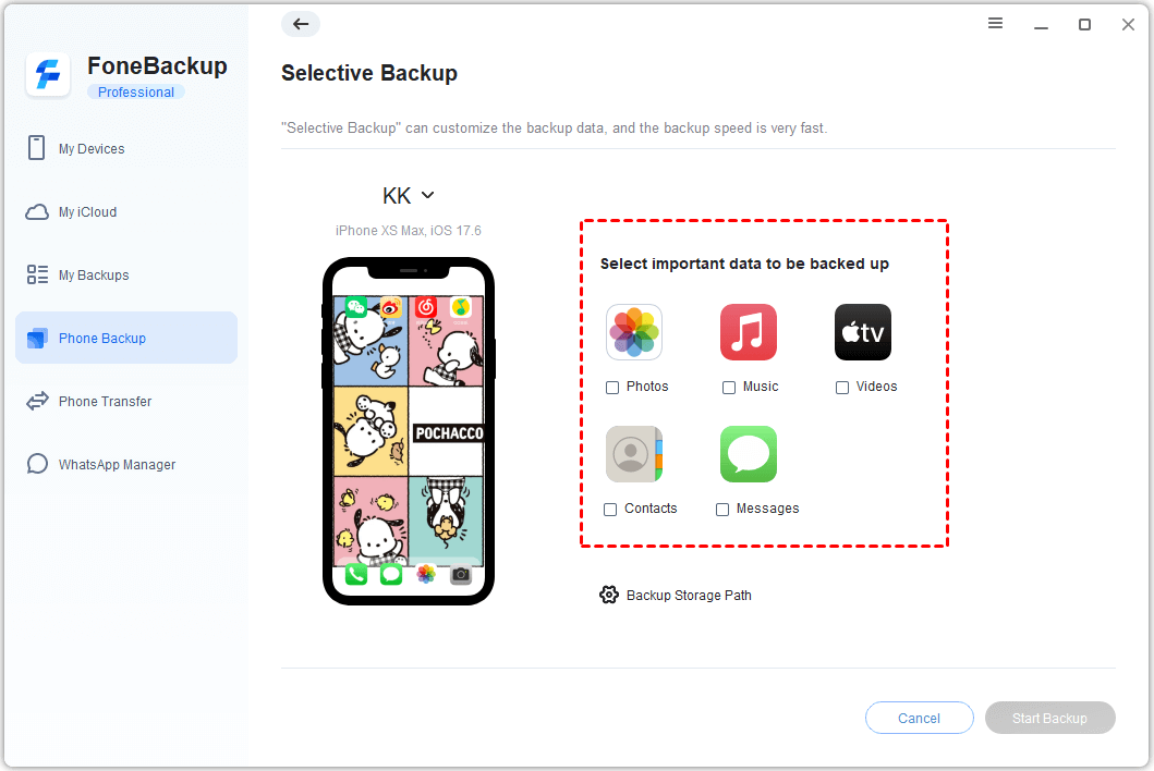 AOMEI FoneBackup Screenshot