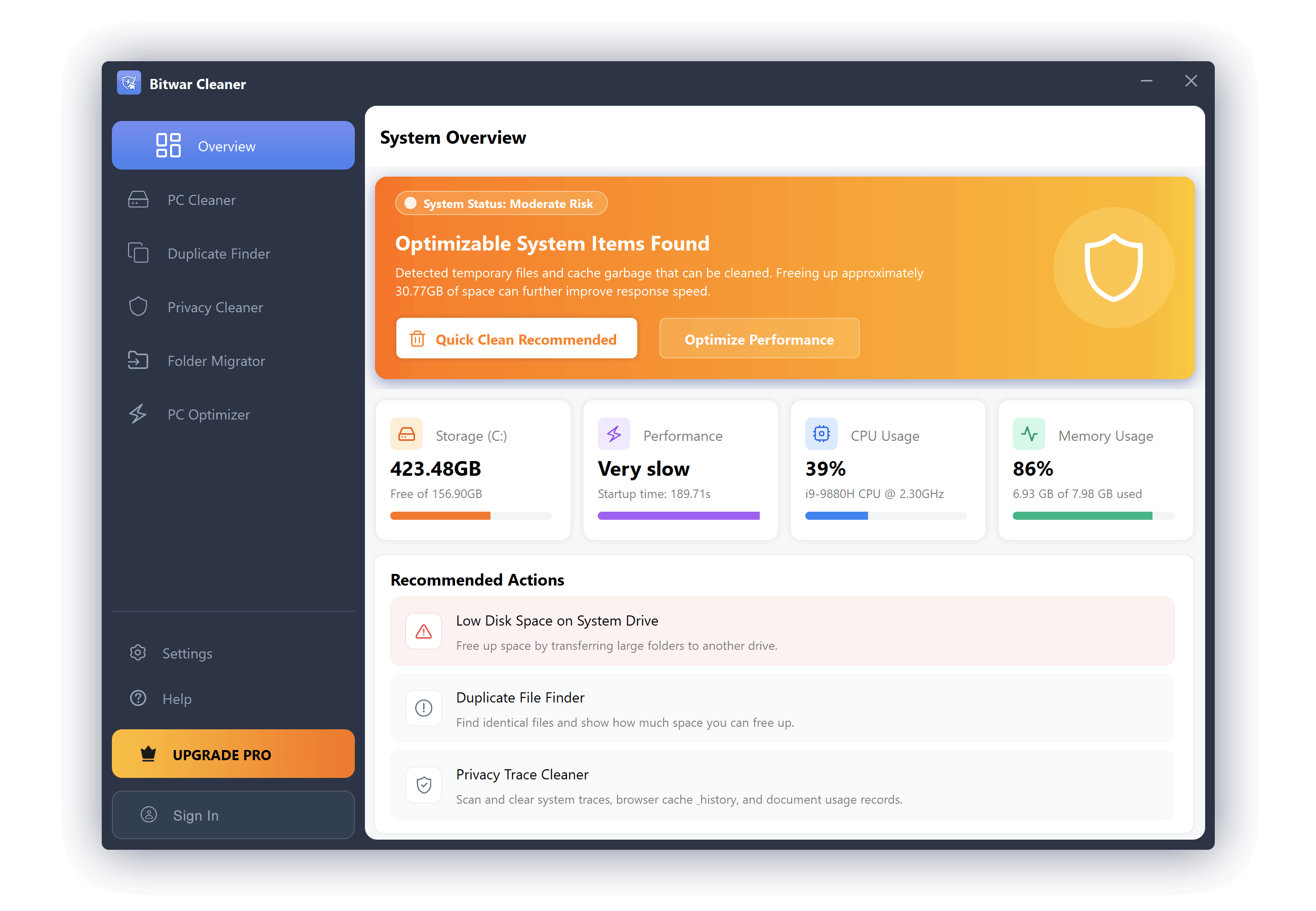 Bitwar Cleaner Screenshot