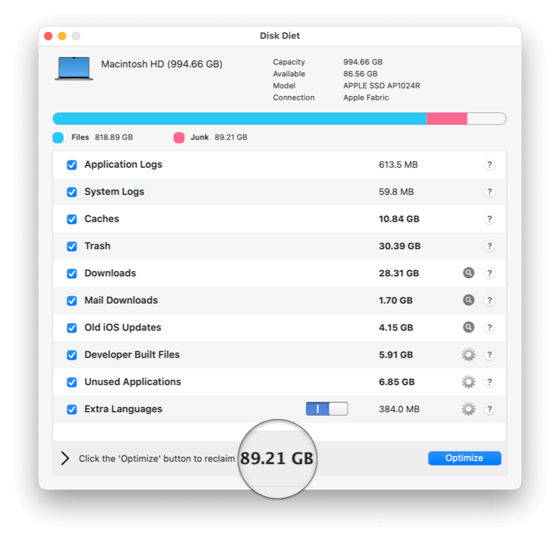 Disk Diet Screenshot