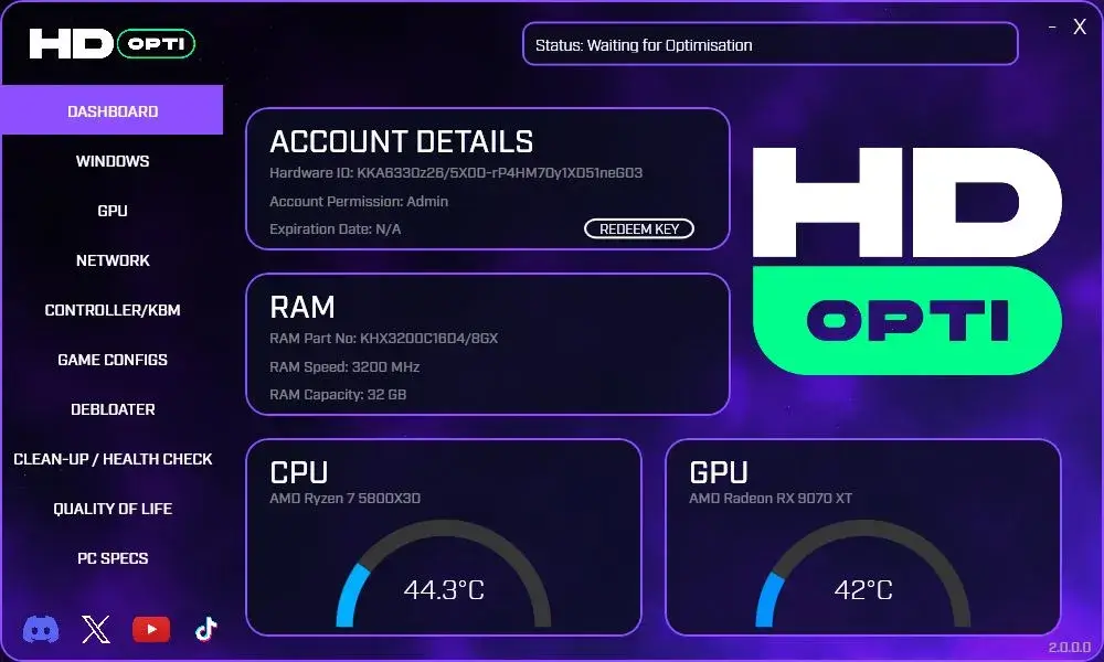 HD OPTI Screenshot